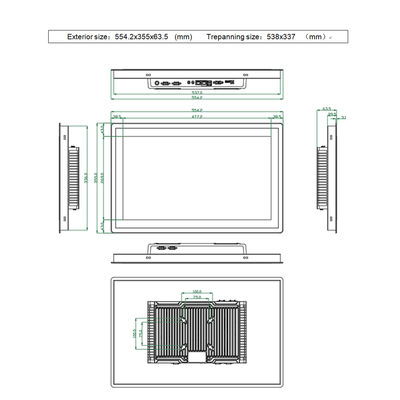 21.5 inch Quad core J6412 4COM 2LAN industrial panel PC with Capacitive touchscreen