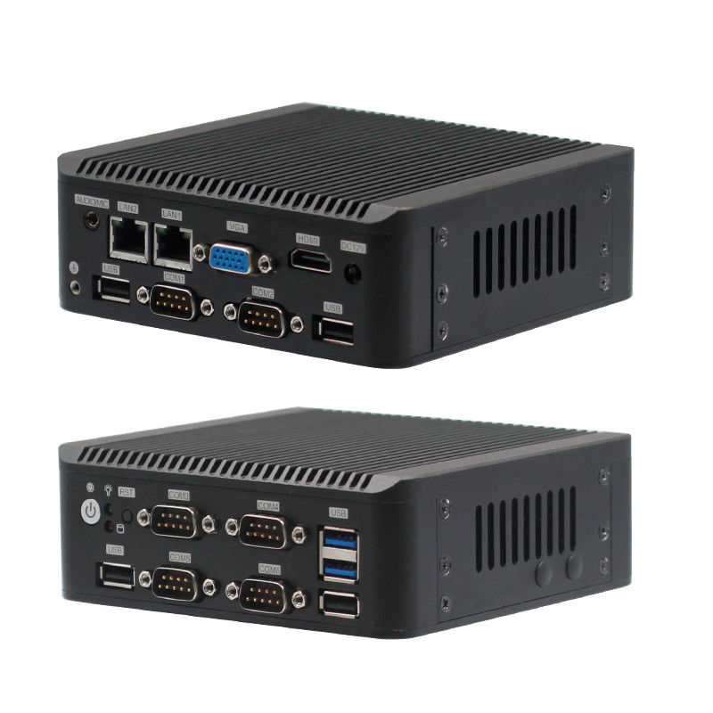 Gemini Lake J4105 J4125 N4100 N5000 Industrial Fanless Mini PC 2 LAN 6COM Nuc