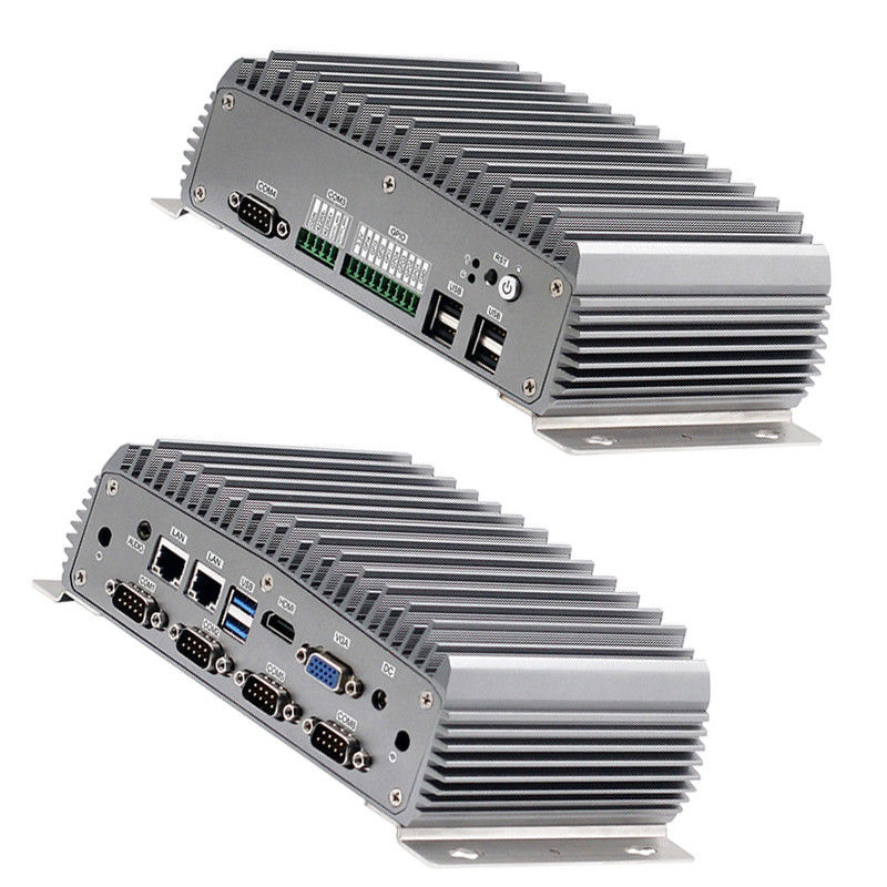 DC 12V Embedded Fanless PC , Industrial Mini Computer Dual Core 3965U CPU 2 GLAN